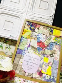 Image 1 of Framed Quilted scraps with bible verse