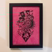 Image 3 of 🚬🎩🤪 Framed Linocut Print