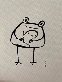 Image 2 of Frog & Tadpole Original ink drawing 