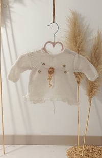 Image 4 of Knitted baby set for photoshoots - 0-1 month - Abby - off white & beige