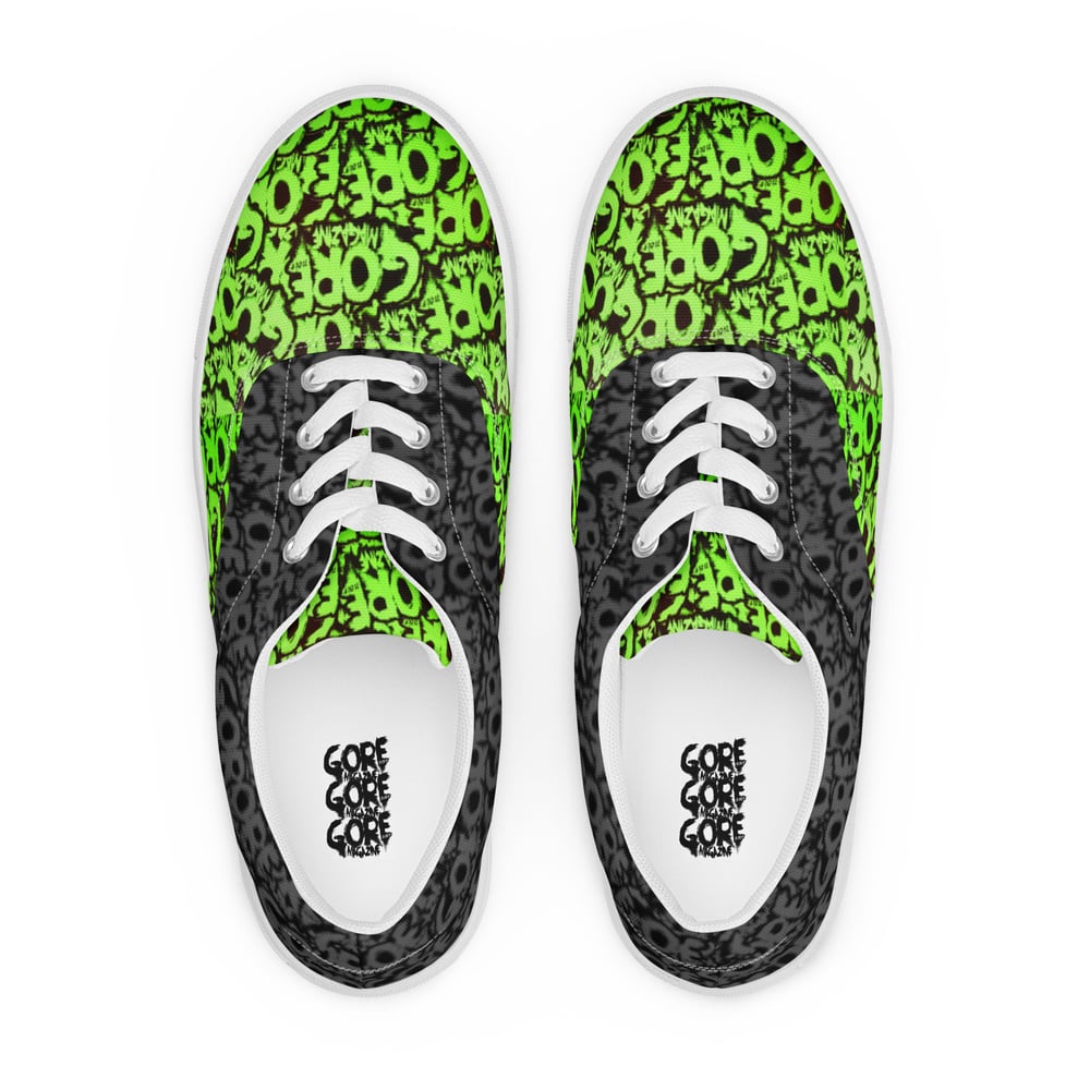 Image of Gore Noir Men’s lace-up canvas shoes Green Black