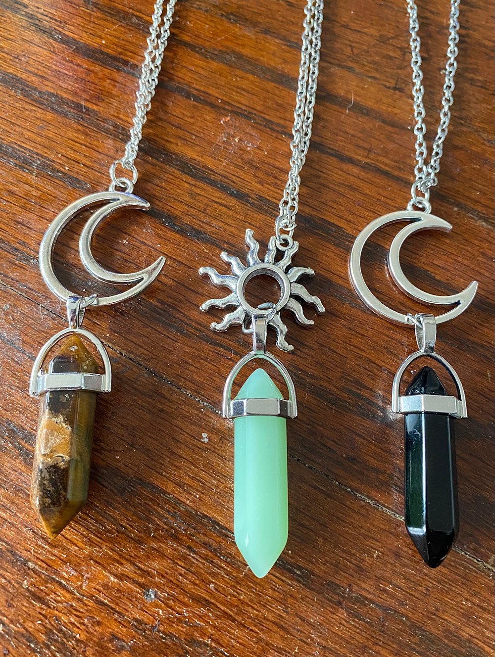 Image of Sun & Moon Crystal Pendant Necklaces