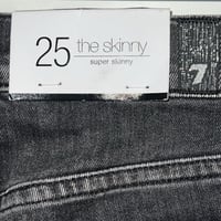 Image 8 of 7 FOR ALL MANKIND super skinny dark gray black studded jeans