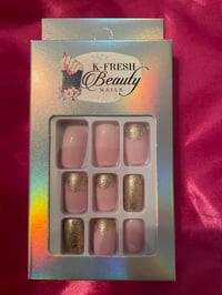 Nails - Short (Pink Gold Glitter)