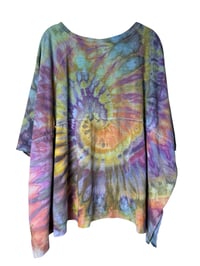 Image 9 of ♻️ UPCYCLED Free Size Knit Oversized Top in Summer Spiral Ice Dye