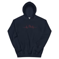 Image 2 of Unisex Hoodie - Heartbeat (embroidered)