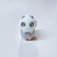 Image 2 of Gray Kitty With Skull Mask Ceramic Figurine 2