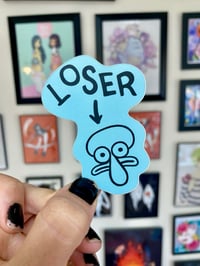 Image 1 of Squidward Loser- 3” Sticker or Magnet