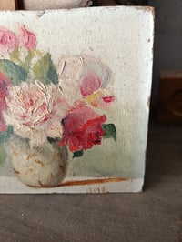 Image 3 of Charmante petite peinture à l'huile bouquet de roses 