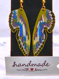 Image 4 of Handcrafted Resin Butterfly Wing Earrings 