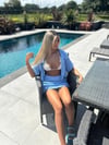 Blue crochet skirt set 