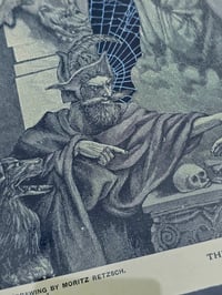 Image 3 of STATEMENT  - Antique engraving “The Game LOST”  with real preserved web