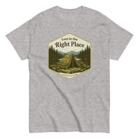 Image 6 of Unisex classic tee, Lost in the Right Place T-Shirt | Camping Explore Outdoor Graphic Tee