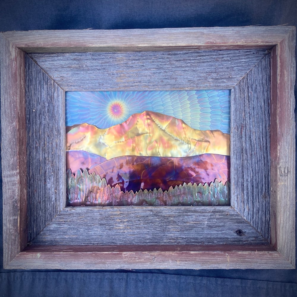 Flame Painted Copper Mount Shasta