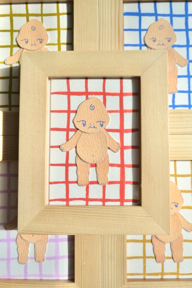 Image of Handmade Kewpie Collage - Framed Pieces