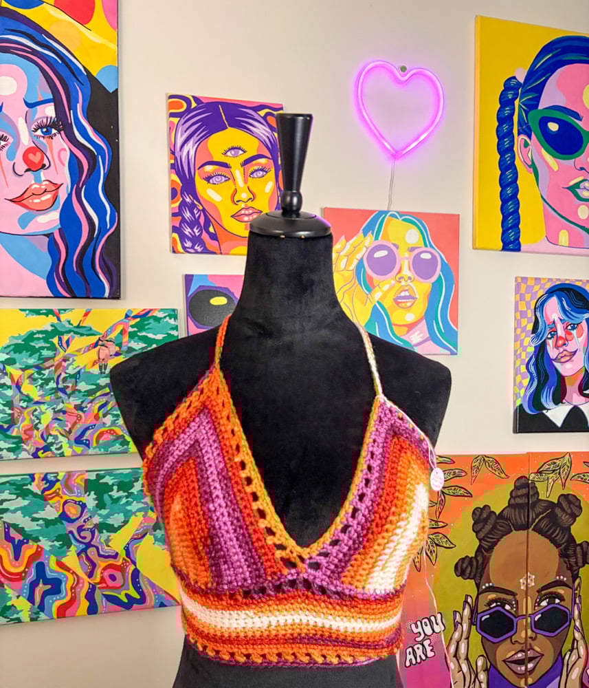 Image of Lesbian Pride Flag Bralette