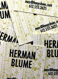 Image 2 of  Square Calling Cards-Rude Boy print in Yellow Ochre