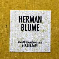 Image 1 of  Square Calling Cards-Rude Boy print in Yellow Ochre