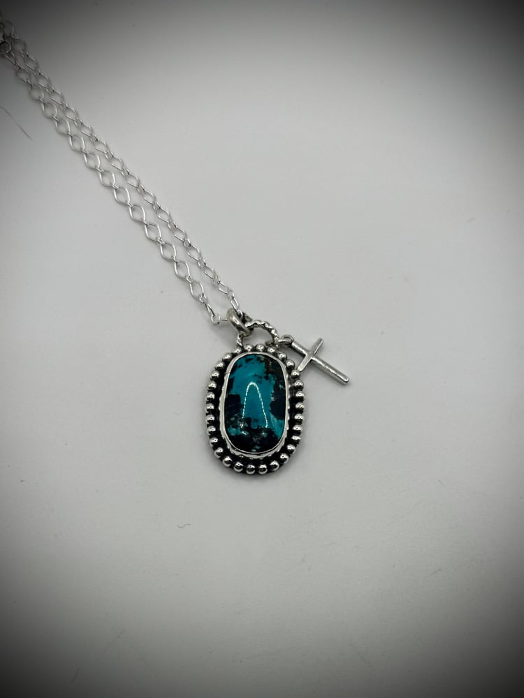 Image of Dainty Blackjack & Cross Necklace (2) 🩵