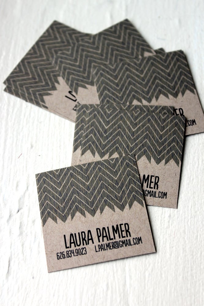 Chevron Calling cards on Kraft