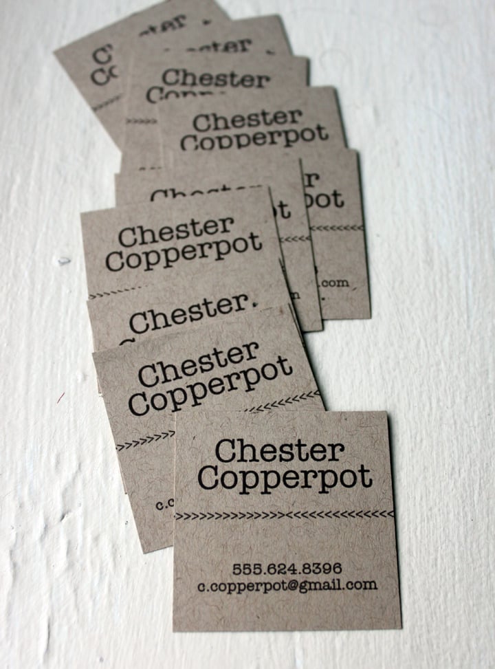 Simple Typewriter Calling cards on Kraft