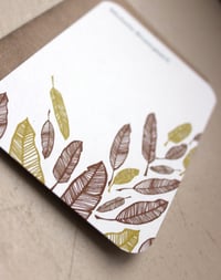 Image 2 of  Set of 10 personalized flat notes- Feathers-recycled