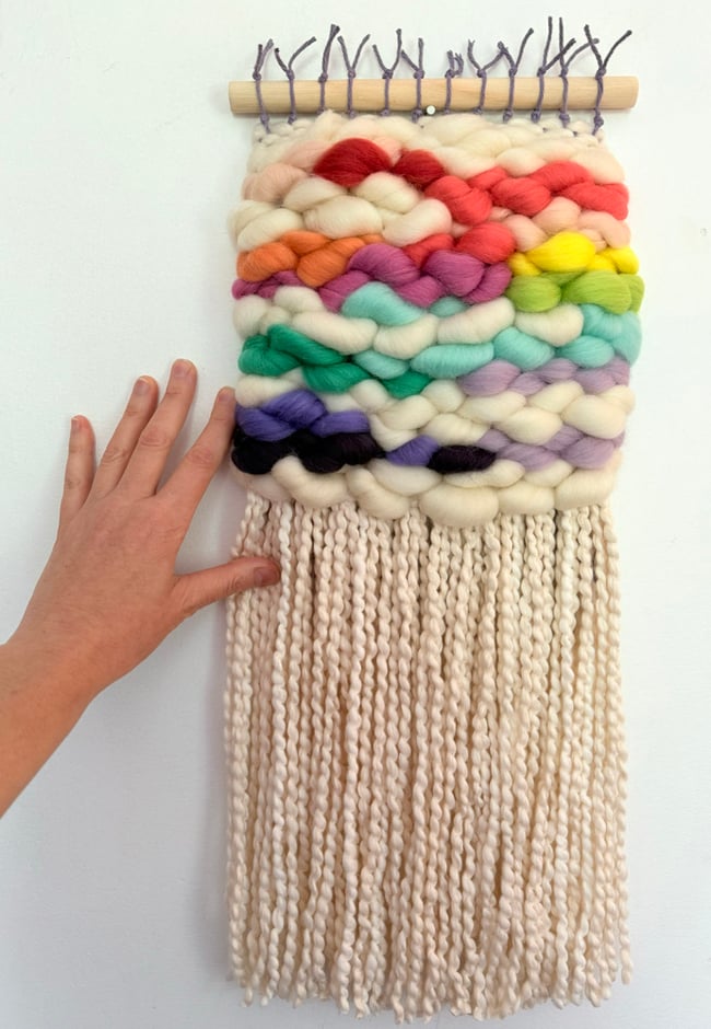 Rainbow Cloud. Woven wall hanging. 