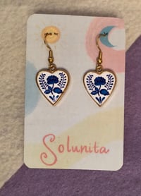 Dije Corazón Rosa Azul / Blue Rose Heart Charm 