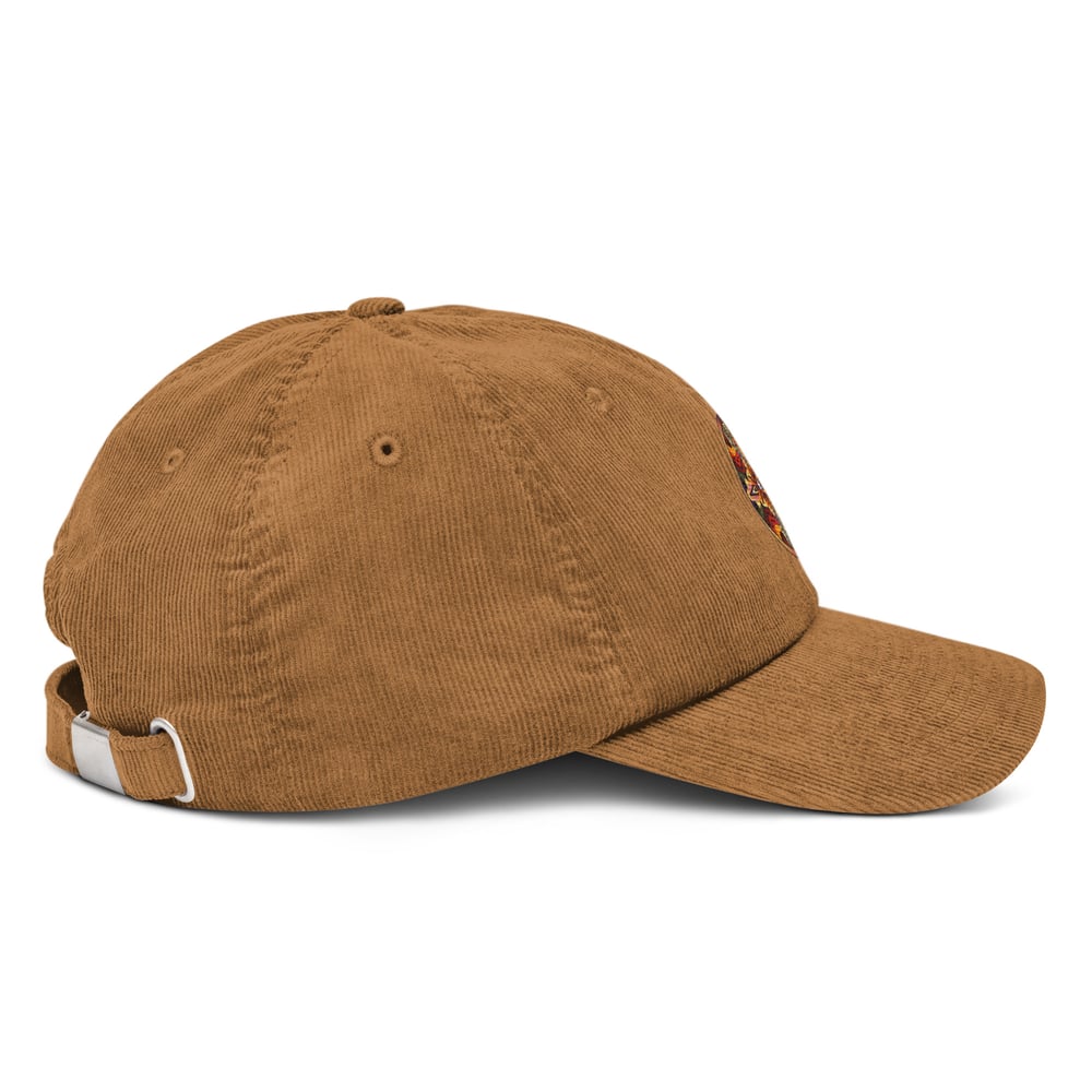 Image of Trippy Eye Corduroy Cap - Camel