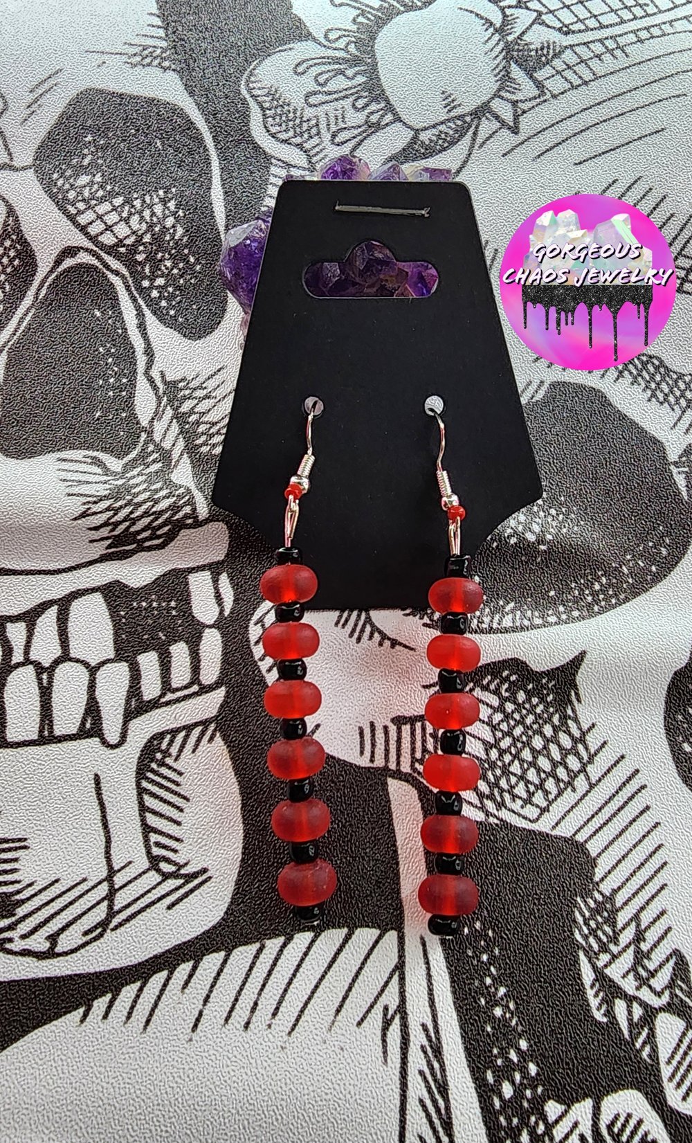 Image of Red n Black Earrings