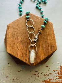 Image 5 of gorgeous turquoise nugget necklace with opal pendant