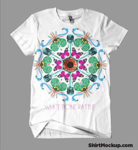 Image of White Bone Rattle Mandala T SHIRT - Very Limited