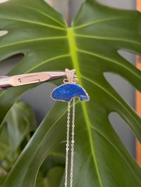 Image 5 of Silver Lapis Lazuli Orca Crystal Necklace