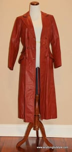 Image of Winlit by Listeff Fashions, Inc. Red Leather Coat - 5/6