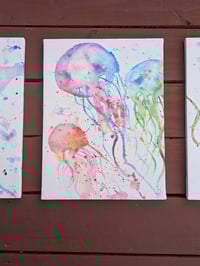 Image 2 of Rainbow Jellyfish Canvas Print - 12x16 
