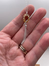 Image 2 of Sea Worn Limpet Shell and Sterling Silver Tassel Necklace