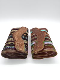 Image 1 of Syrian Leather Clutch Bags Blue Stripes