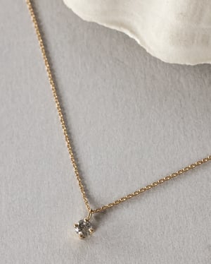 Image of 18ct yellow gold, pale grey salt and pepper diamond necklace