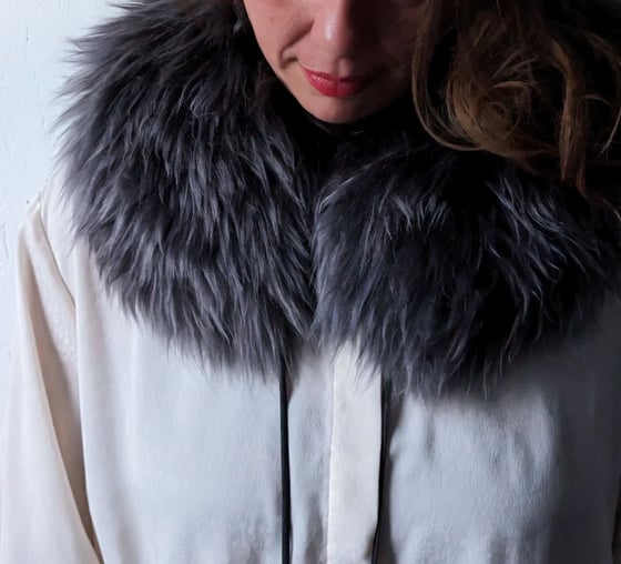 Image of Long Haired Sheepskin Collar - Steel