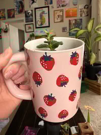 Image 1 of Jade Plant in Strawberry Mug