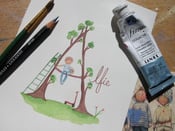 Image of Boy & Tree Name Painting 