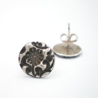 Image 3 of Orange Blossom Silver Round Earring