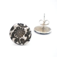 Image 1 of Orange Blossom Silver Round Earring