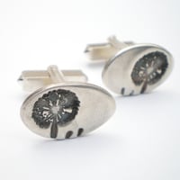 Image 3 of Silver Dandelion Wish Cufflinks