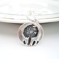 Image 2 of Silver Dandelion Wish Round Pendant