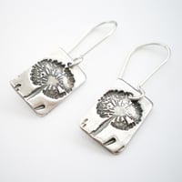 Image 1 of Silver Dandelion Wish Dangle Earrings