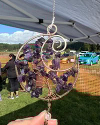 Image 1 of Amethyst Tree of Life Moon Sun Catcher