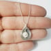 Image of Silver Fingerprint Teardrop Necklace, Small