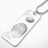 Silver Fingerprint Dogtag Necklace, Two Fingerprints