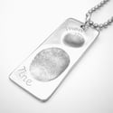 Silver Fingerprint Dogtag Necklace, Two Fingerprints